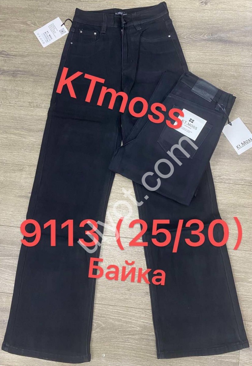 ДЖИНСЫ KT.MOSS (25-30) БАЙКА ЧЕРНЫЙ 9113