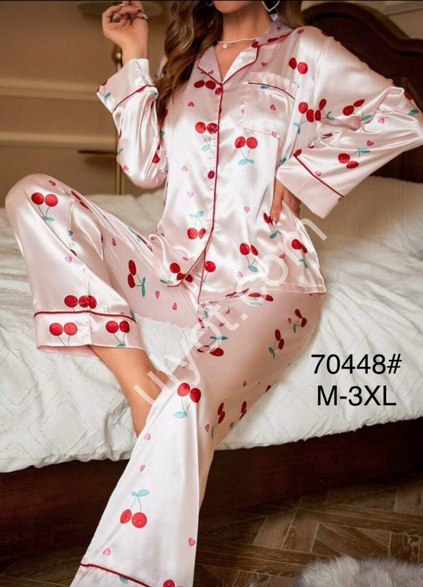 ПИЖАМА (M-3XL) ВИШЕНКИ 70448