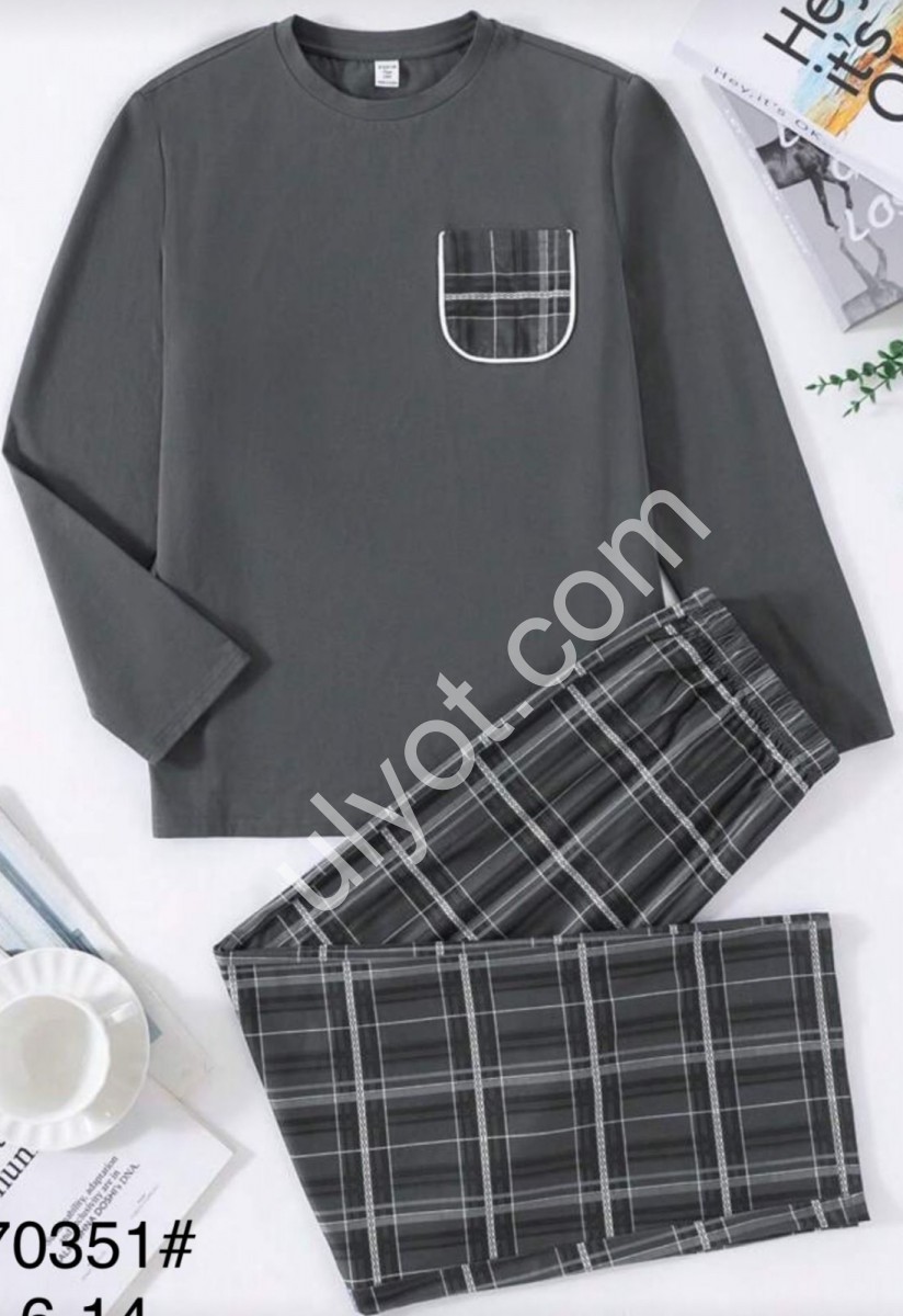 ПИЖАМА (6-14 ЛЕТ) Т.СЕРЫЙ 70351