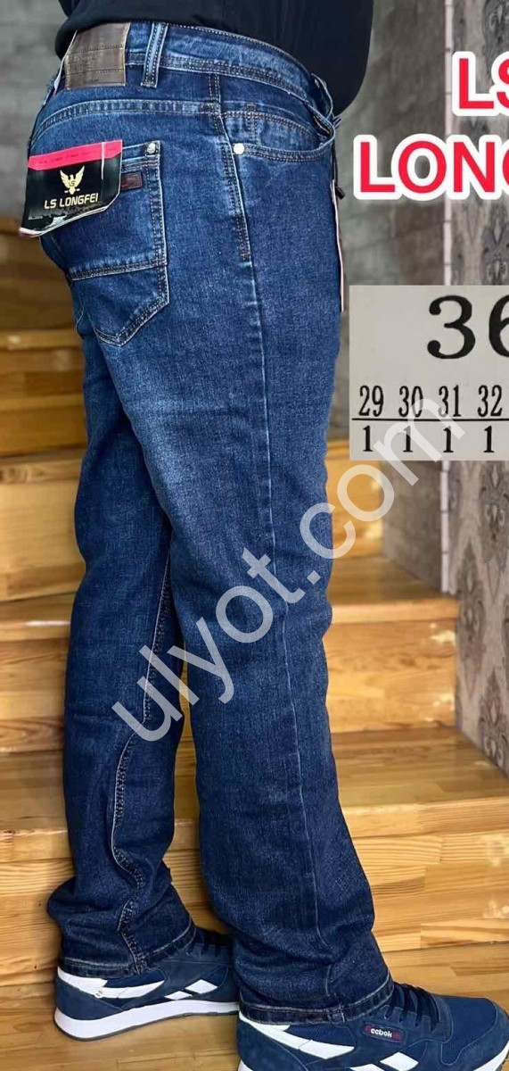 ДЖИНСЫ  LONGFEI  (29-38) СИНИЙ 362