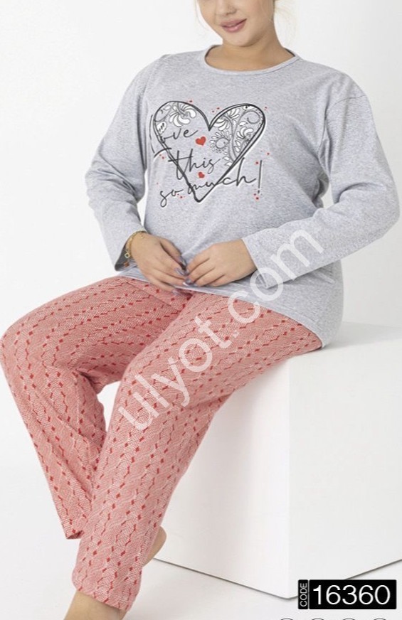 ПІЖАМА (L-4XL) БАЙКА МІКС 16360