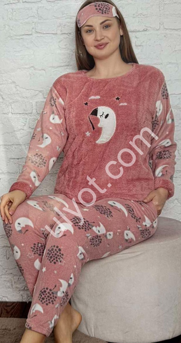ПІЖАМА (XL-4XL) МАХРА РОЖОВИЙ 02160
