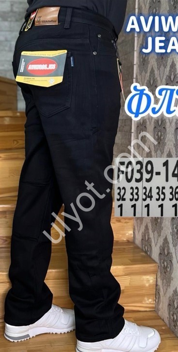 ДЖИНСИ AVIWGOS (32-40) ФЛІС ЧОРНИЙ 039-14-10