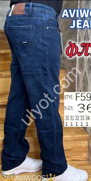 ДЖИНСИ AVIWGOS (30-40) ФЛІС Т.СІНІЙ 590-7