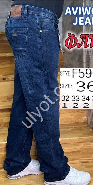 ДЖИНСИ AVIWGOS (32-38) ФЛІС Т.СІНІЙ 590-9