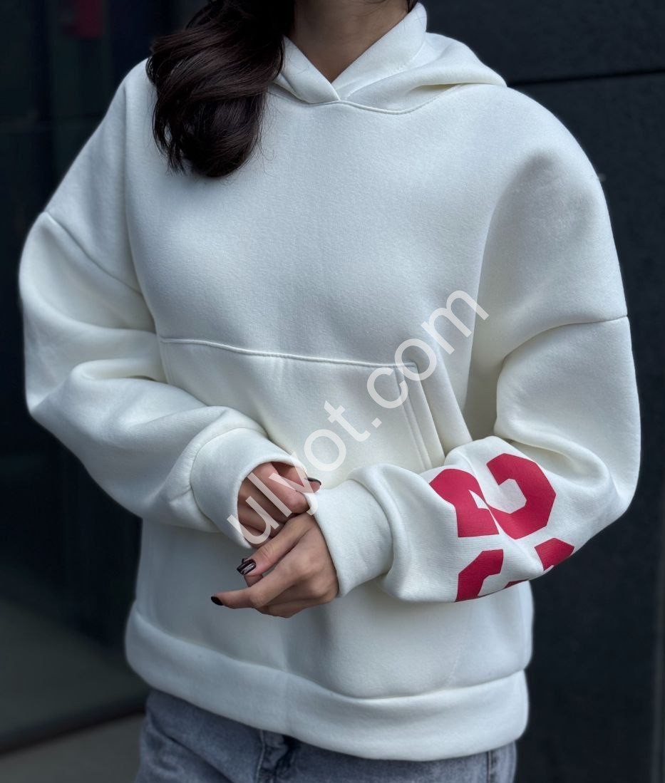 ХУДІ (42-48) ФЛІС БІЛИЙ 4250