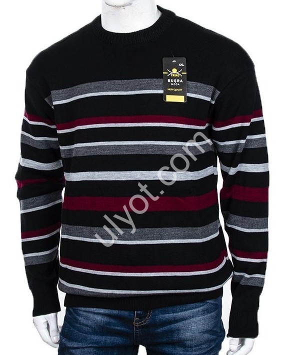 СВИТЕР (3XL-5XL) ЧЕРНЫЙ+ГРАФИТ M914