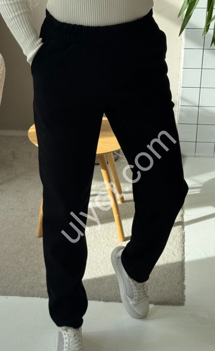 ШТАНЫ (XS-3XL) ФЛИС ЧЕРНЫЙ 307