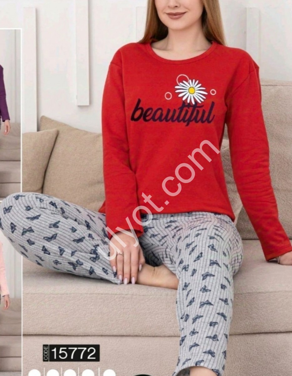 ПІЖАМА (M-3XL) БАЙКА МІКС 15772