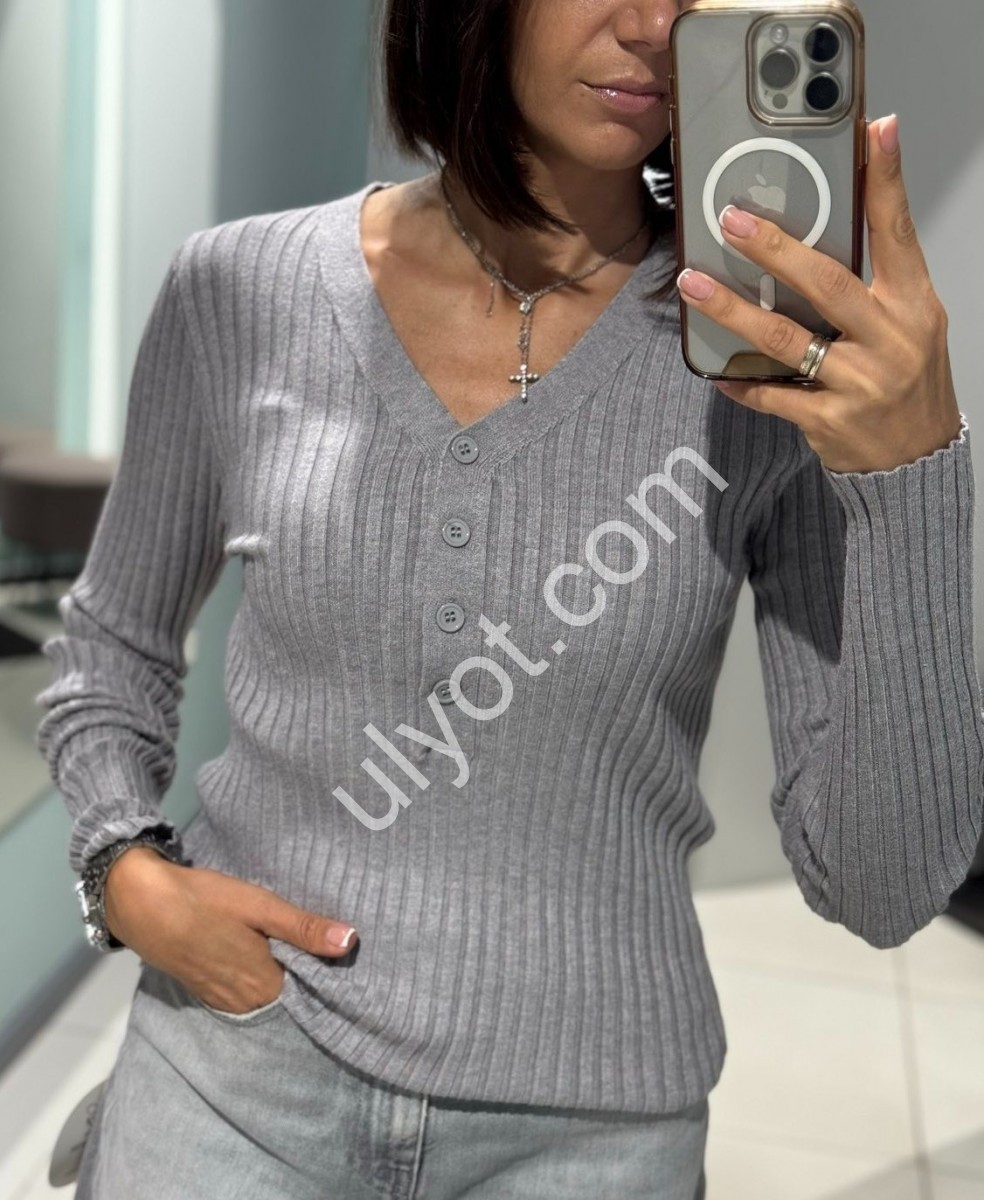 СВІТЕР (ONE SIZE 42-46) СІРИЙ S020