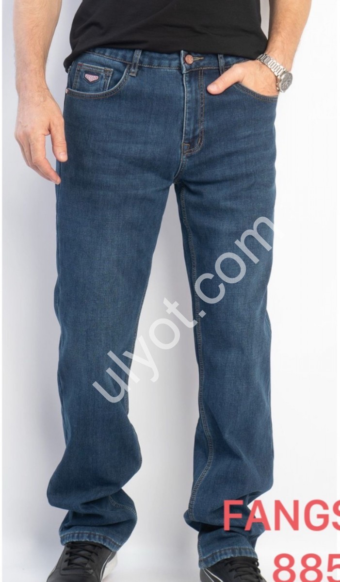 ДЖИНСЫ FANGSIDA (30-38) ФЛИС Т.СИНИЙ 8857