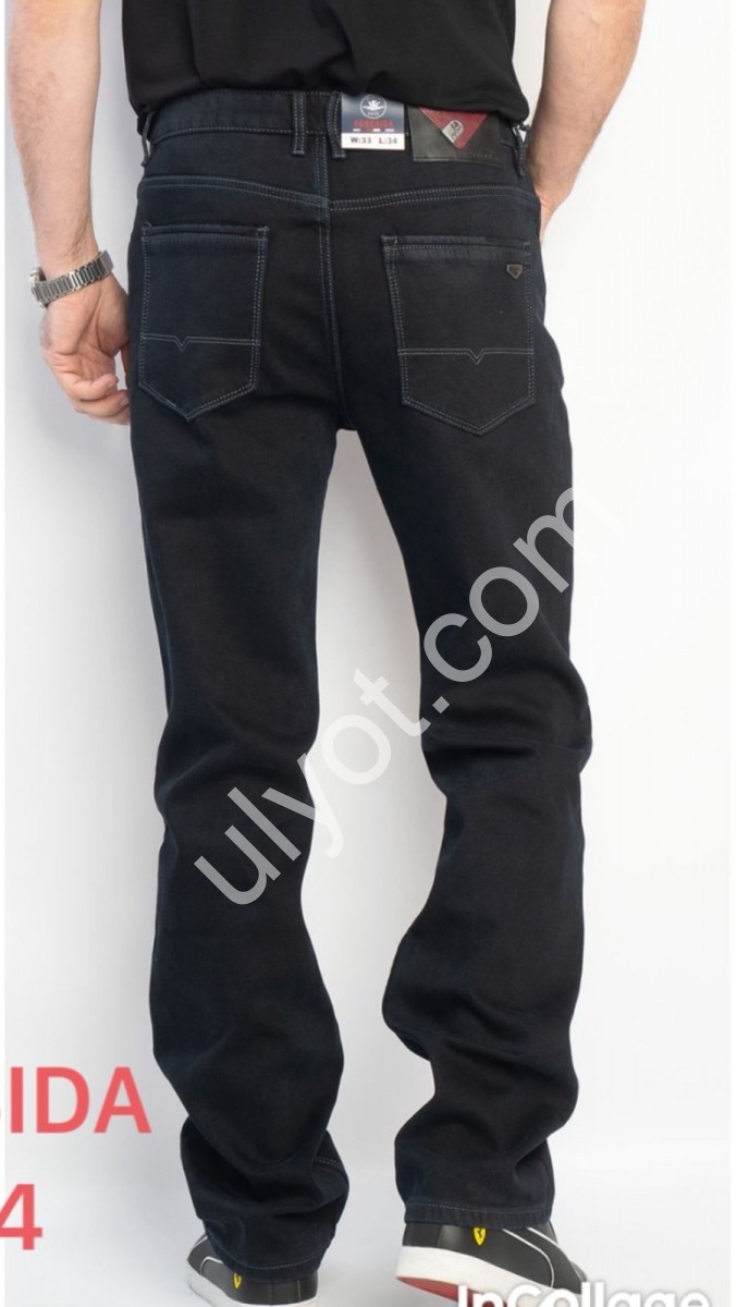 ДЖИНСЫ FANGSIDA (33-38) ФЛИС Т.СИНИЙ 8864