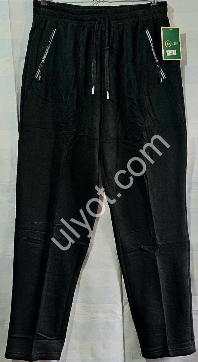 СПОРТ.ШТАНИ (7XL-10XL) ФЛІС ПРЯМИЙ ЧОРНИЙ 2420