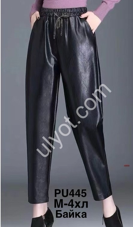 ШТАНЫ (M-4XL) БАЙКА ЧЕРНЫЙ 445