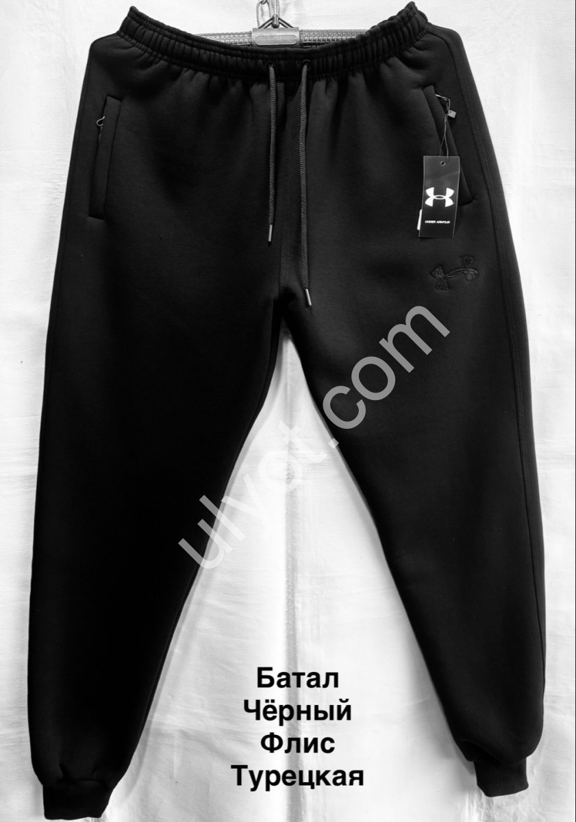 СПОРТ.ШТАНЫ U18 (56-64) ФЛИС МАНЖЕТ ЧЕРНЫЙ 