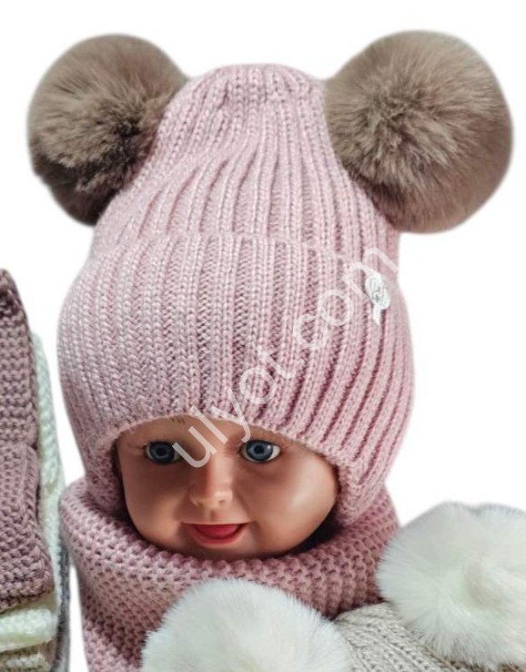 ШАПКА+ХОМУТ LOVE (ONE SIZE 50-52) ФЛИС МИКС 