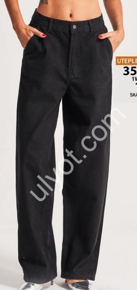 ДЖИНСЫ IT'S BASIC (34-40) БАЙКА ЧЕРНЫЙ 3590/1w4/1