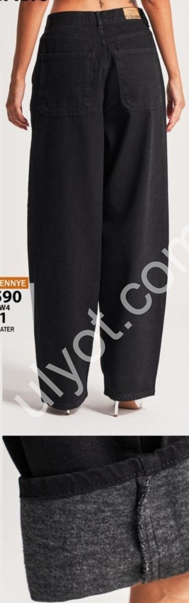 ДЖИНСЫ IT'S BASIC (34-40) БАЙКА ЧЕРНЫЙ 3590/1w4/1