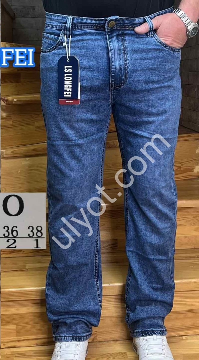 ДЖИНСЫ LONGFEI (32-38) Т.СИНИЙ 390