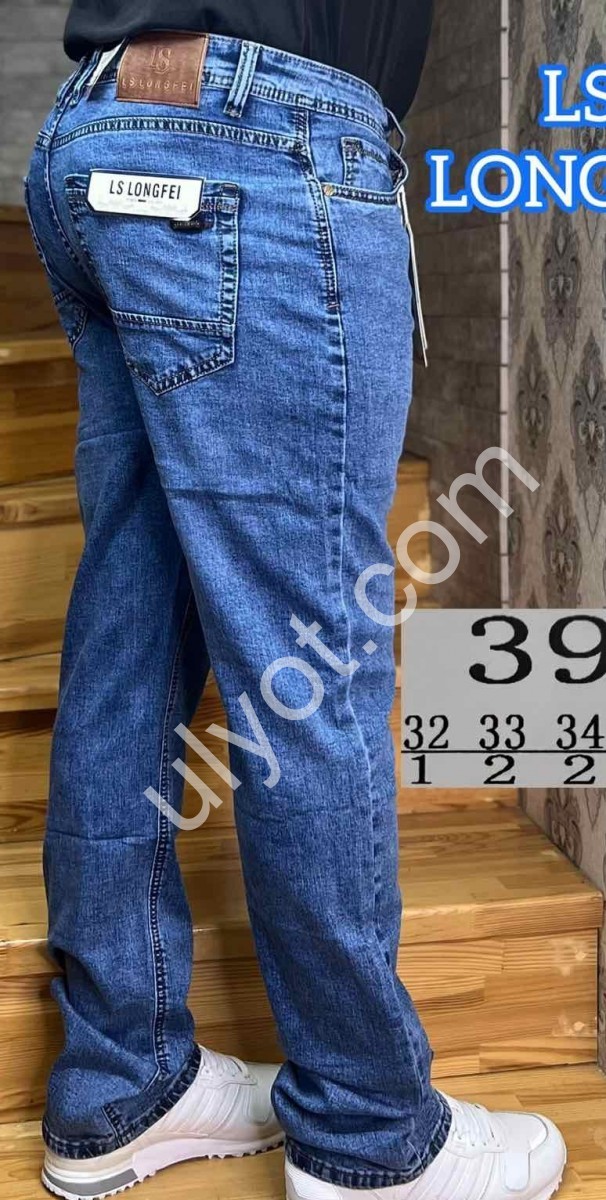 ДЖИНСЫ LONGFEI (32-38) Т.СИНИЙ 390