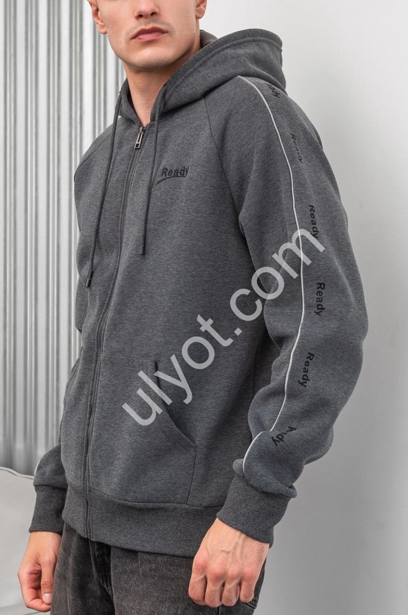 КОФТА JJF (L-4XL) Хутро Графіт 50113