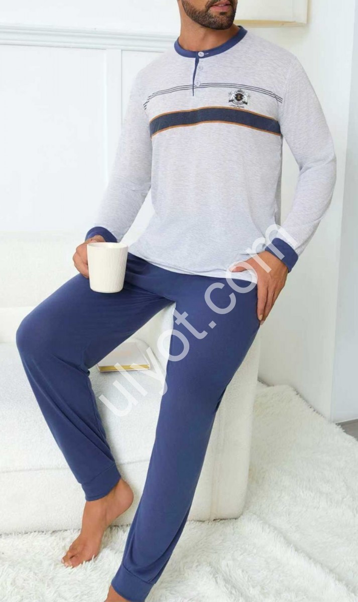 ПИЖАМА (M-3XL) Т.СИНИЙ 70438