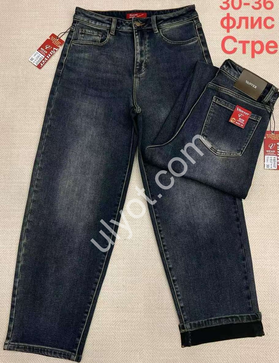 ДЖИНСИ VANVER (30-36) ФЛІС Т.СІНІЙ D8353