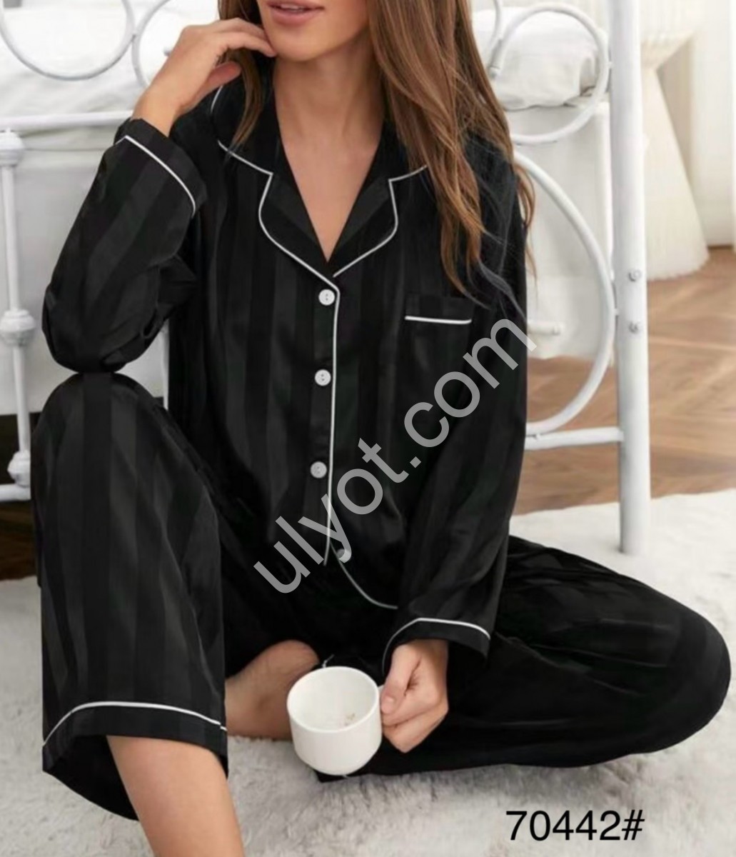 ПИЖАМА (M-3XL) ЧЕРНЫЙ 70442