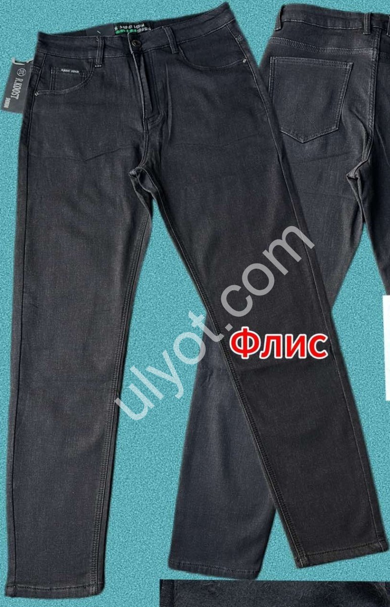 ДЖИНСЫ R.KOOST (29-38) ФЛИС ГРАФИТ RK772