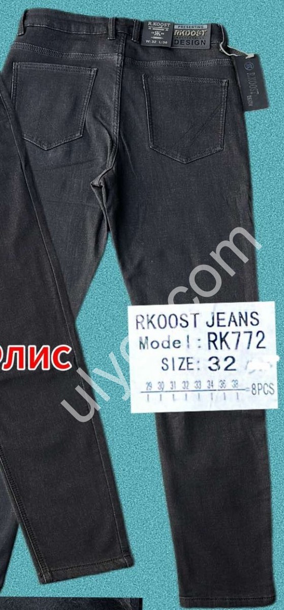 Фото 1 ДЖИНСЫ R.KOOST (29-38) ФЛИС ГРАФИТ RK772