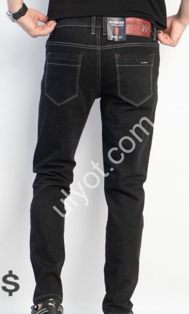 ДЖИНСЫ RTROOSS (30-38) ЧЕРНЫЙ 8125