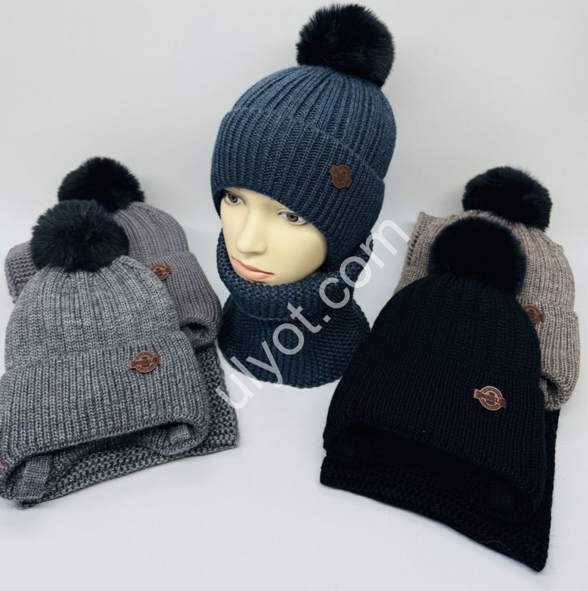 Фото 1 ШАПКА+ХОМУТ2 (ONE SIZE 50-52) ФЛИС МИКС 