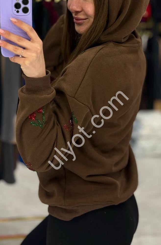 ХУДИ (42-48) ФЛИС ШОКОЛАД 2519