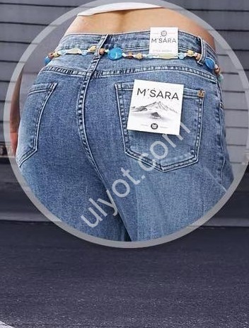 ДЖИНСЫ M.SARA (XS-XL) Т.СИНИЙ 269-H