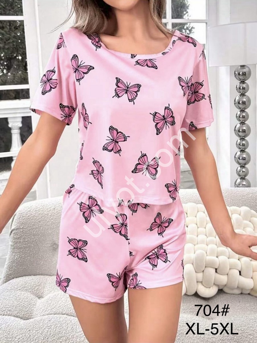 ПИЖАМА (XL-5XL) БАБОЧКИ 704