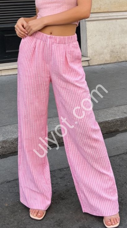 ШТАНЫ (44-50) ПРЯМОЙ ЗЕЛЕНЫЙ ПОЛОСКА CK-1071