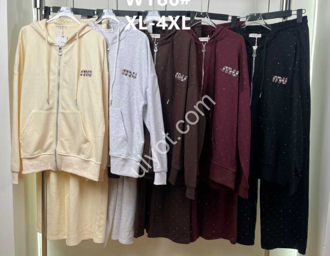 КОСТЮМ (44-50) ПРЯМОЙ ЧЕРНЫЙ WY86