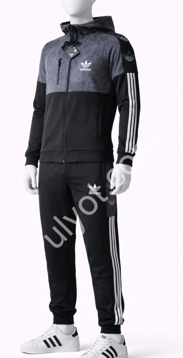 СПОРТИВНИЙ КОСТЮМ A01 (12-16 РОКІВ) МАНЖЕТ ЧОРНИЙ-СІРИЙ