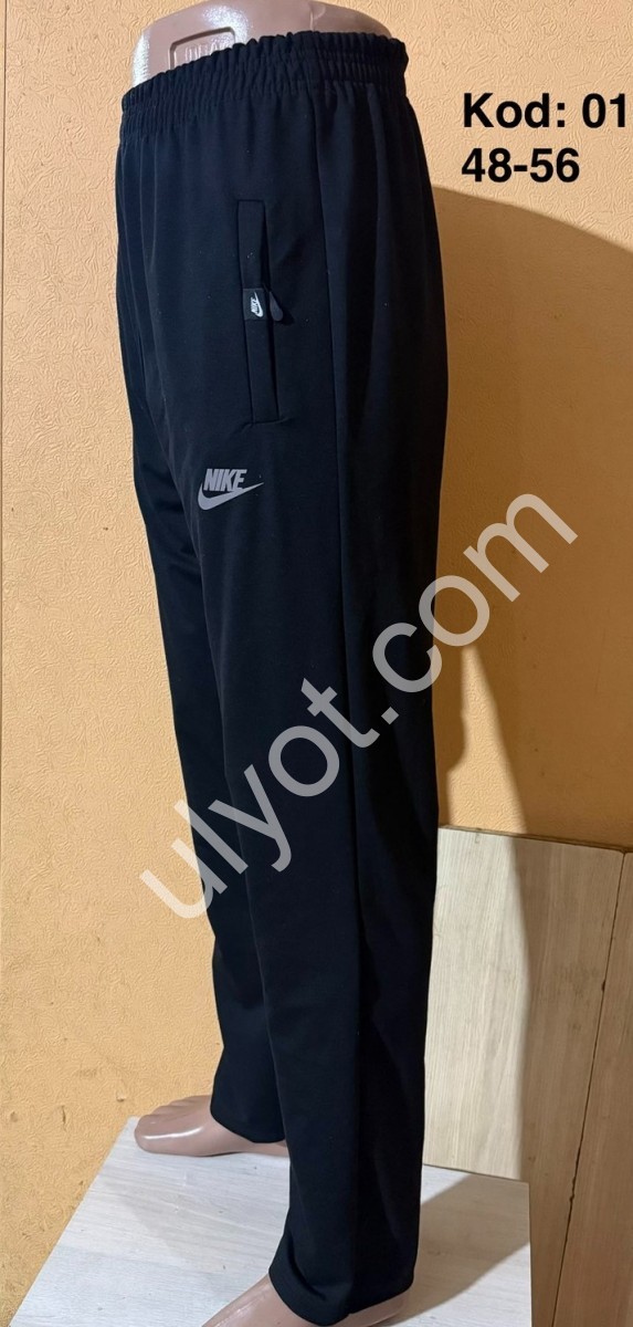 СПОРТ.ШТАНЫ N02 (48-56) ПРЯМОЙ ЧЕРНЫЙ 01