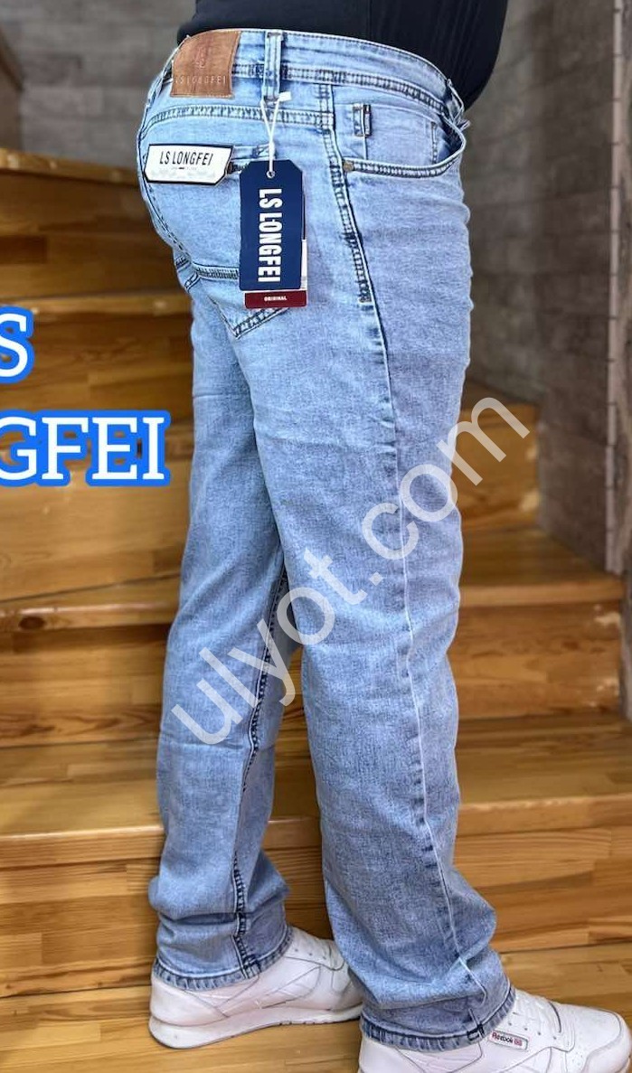 ДЖИНСИ LONGFEI (32-40) БЛАКИТНИЙ 808B