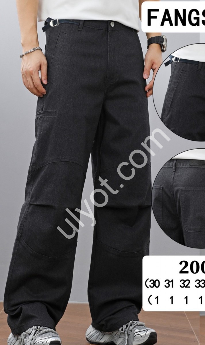 ДЖИНСЫ FANGSIDA (30-38) ГРАФИТ 2002