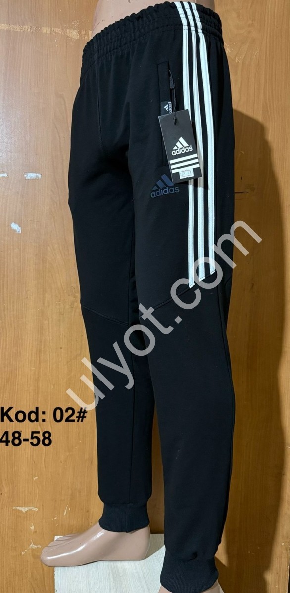 СПОРТ.ШТАНЫ A01 (48-58) МАНЖЕТ ЧЕРНЫЙ 02