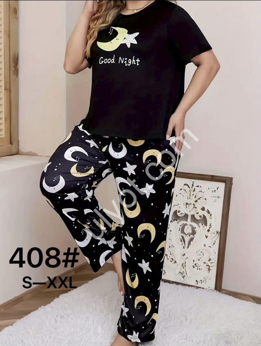 ПИЖАМА (S-2XL) ЧЕРНЫЙ 408