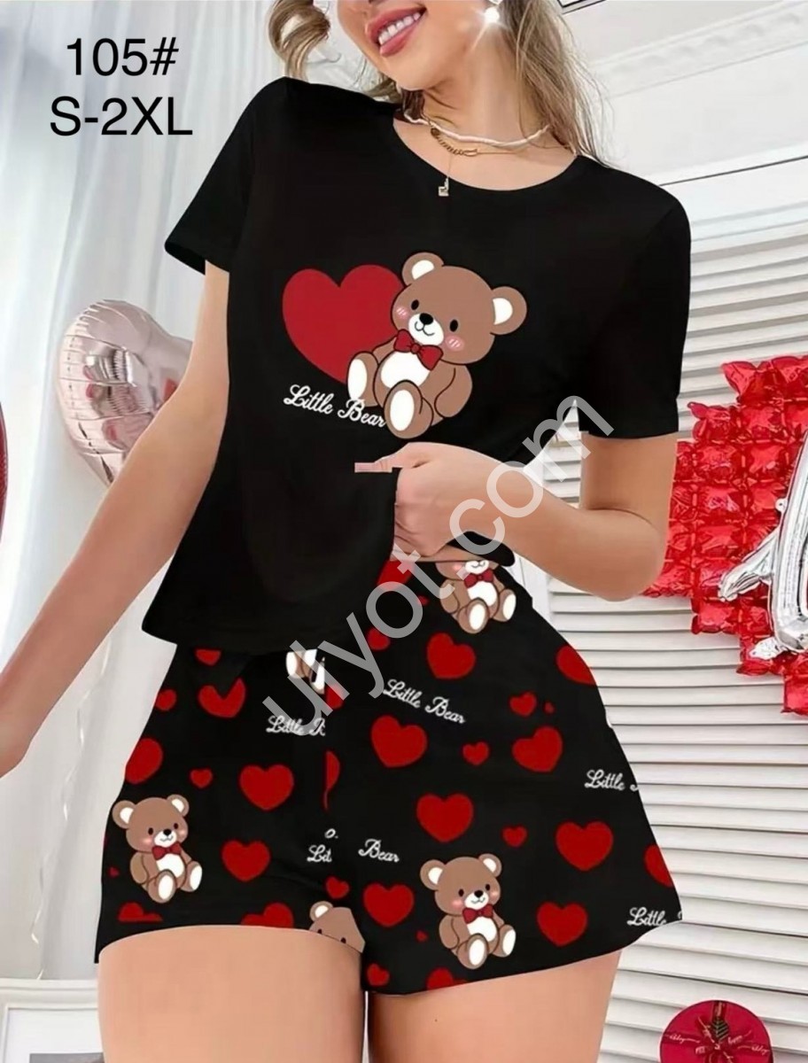 ПІЖАМА (S-2XL) ЧОРНИЙ 105