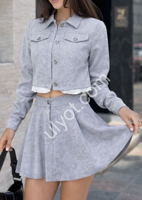 КОСТЮМ ДВІЙКА (42-48) СІРИЙ 2484