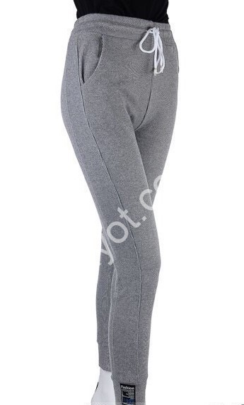 СПОРТ.ШТАНЫ (S-2XL) МАНЖЕТ СЕРЫЙ 1811