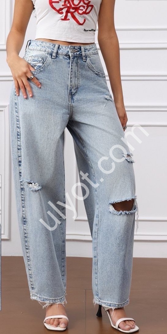 ДЖИНСЫ M.SARA (XS-XL) ГОЛУБОЙ 1739-H