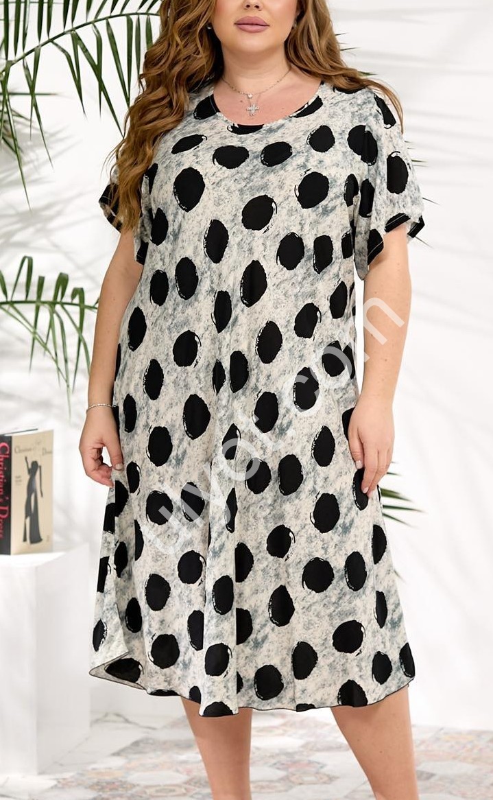 СУКНЯ JJF (3XL-6XL) ГОРОХ СВ.СІРИЙ