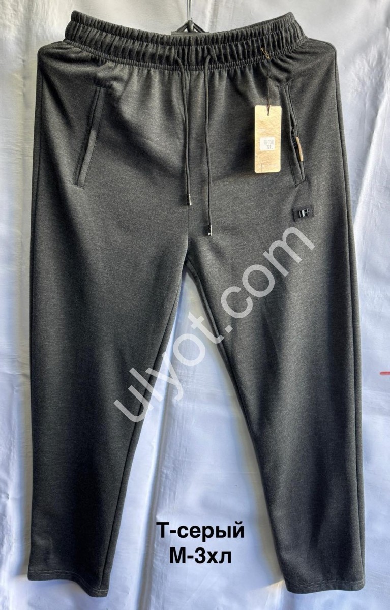 СПОРТ.ШТАНЫ (M-3XL) ПРЯМОЙ Т.СЕРЫЙ 2809
