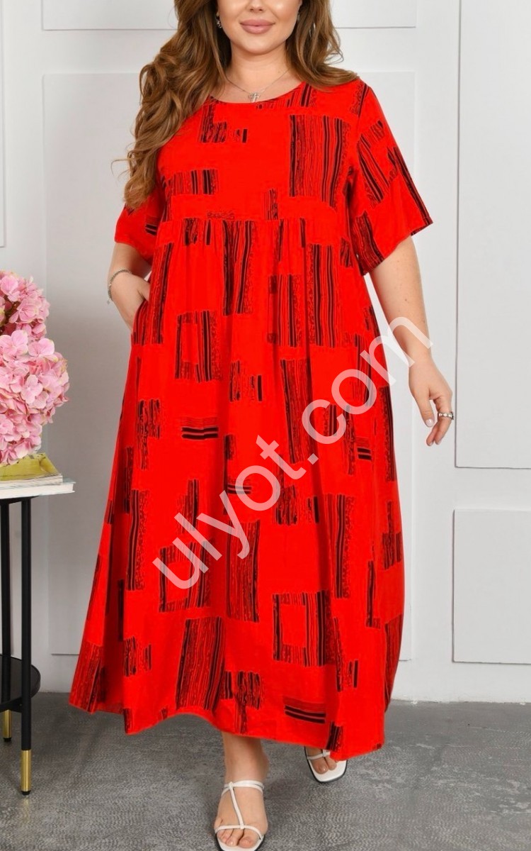 ПЛАТЬЕ (2XL-4XL) КРАСНЫЙ A5-1